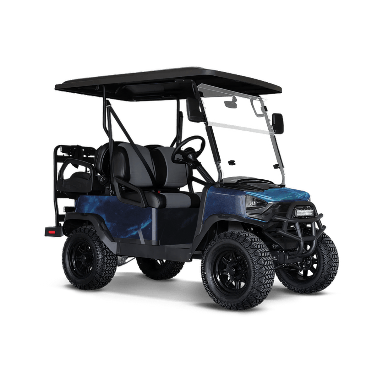 Stone Blue Ice Marble Golf Cart Wraps