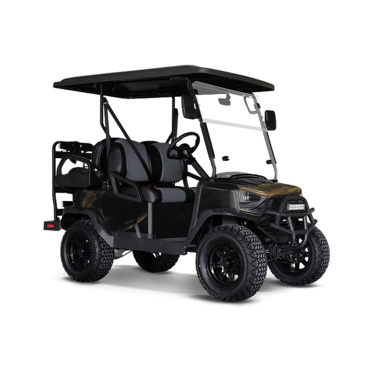 Stone Ebony Carrara Gold Marble Golf Cart Wraps