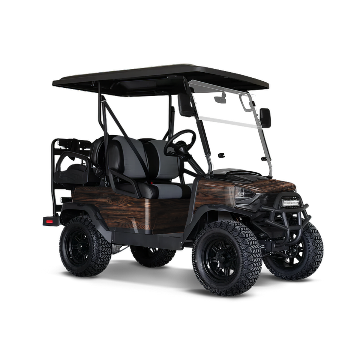 Woodgrain Atlanta Golf Cart Wraps