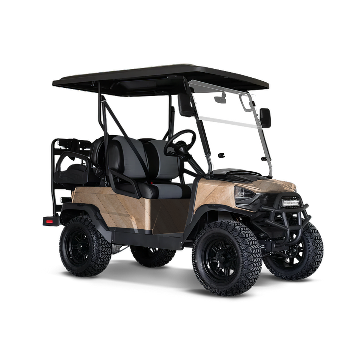 Woodgrain Budapest Golf Cart Wraps