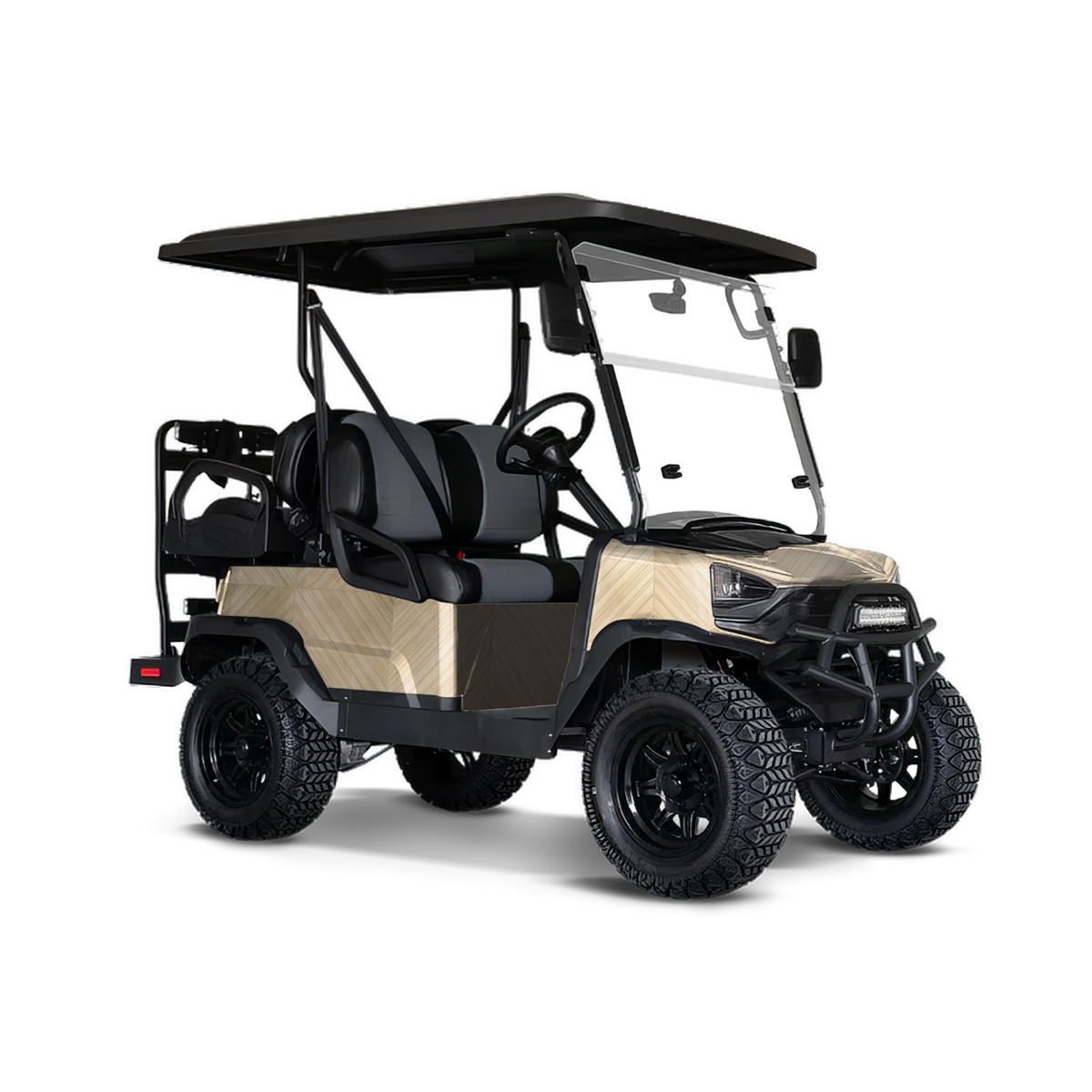 Woodgrain Montmartre Golf Cart Wraps
