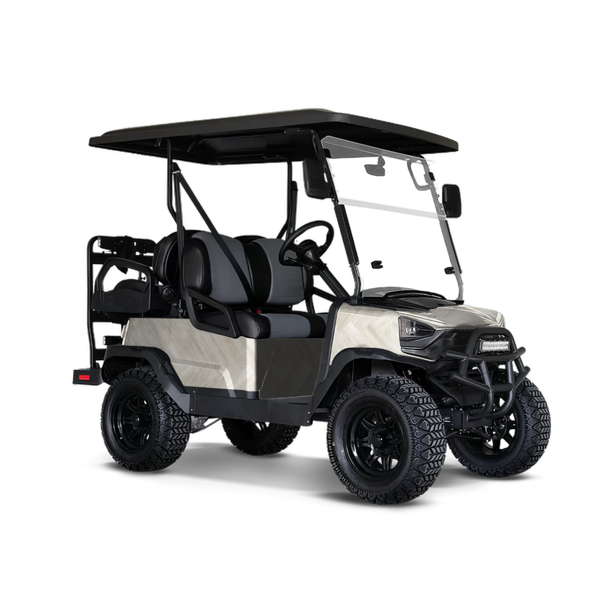Woodgrain Versailles Golf Cart Wraps