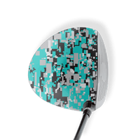 Driver Left Handed Digital Tiffany Blue Tiger Vinyl Wrap Skin