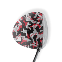 Driver Left Handed Ragged Red Tiger Vinyl Wrap Skin