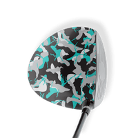 Driver Left Handed Ragged Tiffany Blue Tiger Vinyl Wrap Skin