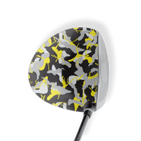 Driver Left Handed Ragged Yellow Tiger Vinyl Wrap Skin