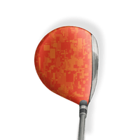Fairway Wood / Hybrid Left Handed Digital Elite Orange Vinyl Wrap Skin