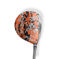 Fairway Wood / Hybrid Left Handed Digital Orange Tiger Vinyl Wrap Skin