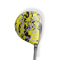 Fairway Wood / Hybrid Left Handed Digital Yellow Tiger Vinyl Wrap Skin