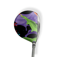 Fairway Wood / Hybrid Left Handed Paint Splatter Black Vinyl Wrap Skin