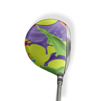 Fairway Wood / Hybrid Left Handed Paint Splatter Lime Vinyl Wrap Skin