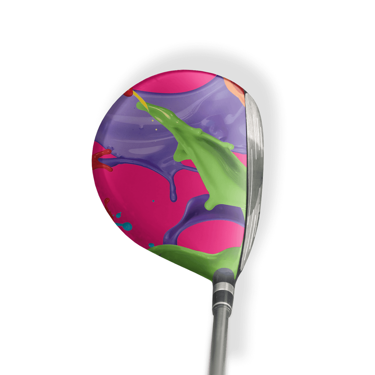 Fairway Wood / Hybrid Left Handed Paint Splatter Magenta Vinyl Wrap Skin