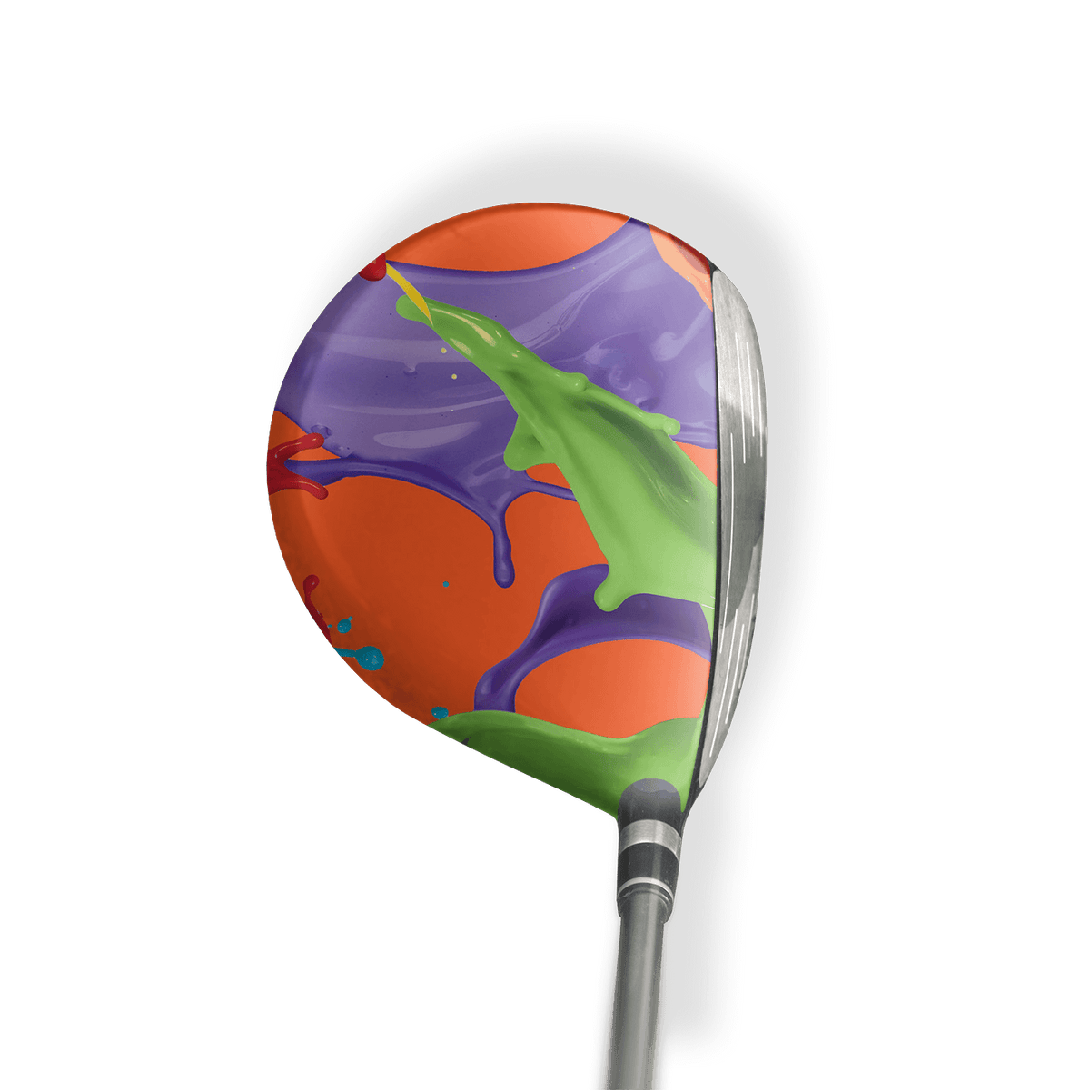 Fairway Wood / Hybrid Left Handed Paint Splatter Orange Vinyl Wrap Skin