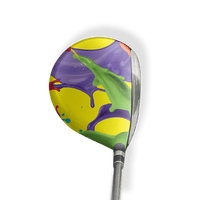 Fairway Wood / Hybrid Left Handed Paint Splatter Yellow Vinyl Wrap Skin