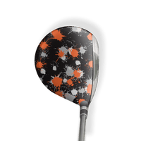 Fairway Wood / Hybrid Left Handed Paintball Orange Tiger Vinyl Wrap Skin