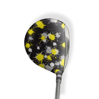 Fairway Wood / Hybrid Left Handed Paintball Yellow Tiger Vinyl Wrap Skin