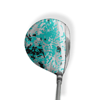 Fairway Wood / Hybrid Left Handed Party Popper Tiffany Blue Tiger Vinyl Wrap Skin