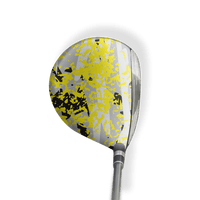 Fairway Wood / Hybrid Left Handed Party Popper Yellow Tiger Vinyl Wrap Skin