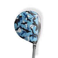 Fairway Wood / Hybrid Left Handed Ragged Baby Blue Vinyl Wrap Skin