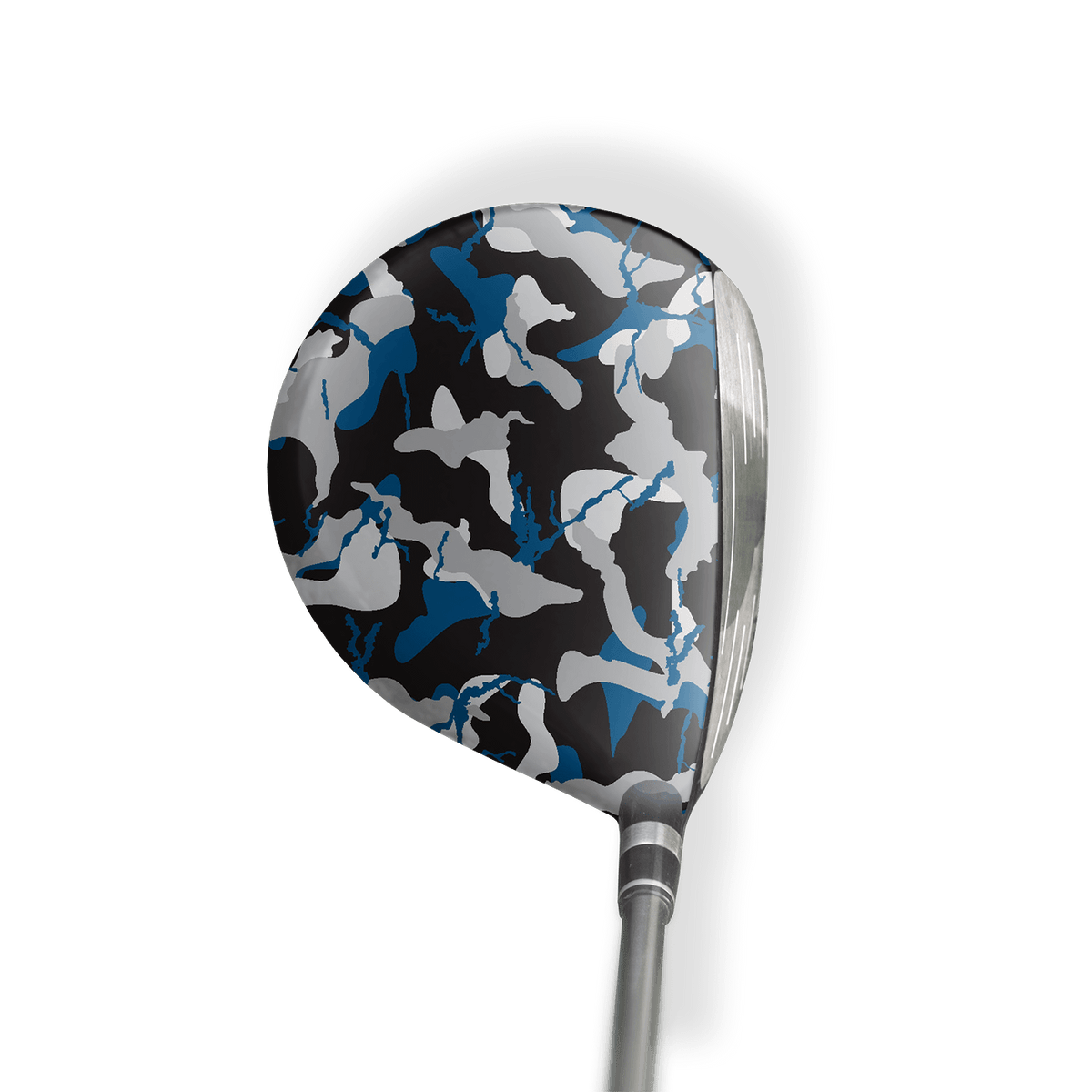 Fairway Wood / Hybrid Left Handed Ragged Blue Tiger Vinyl Wrap Skin