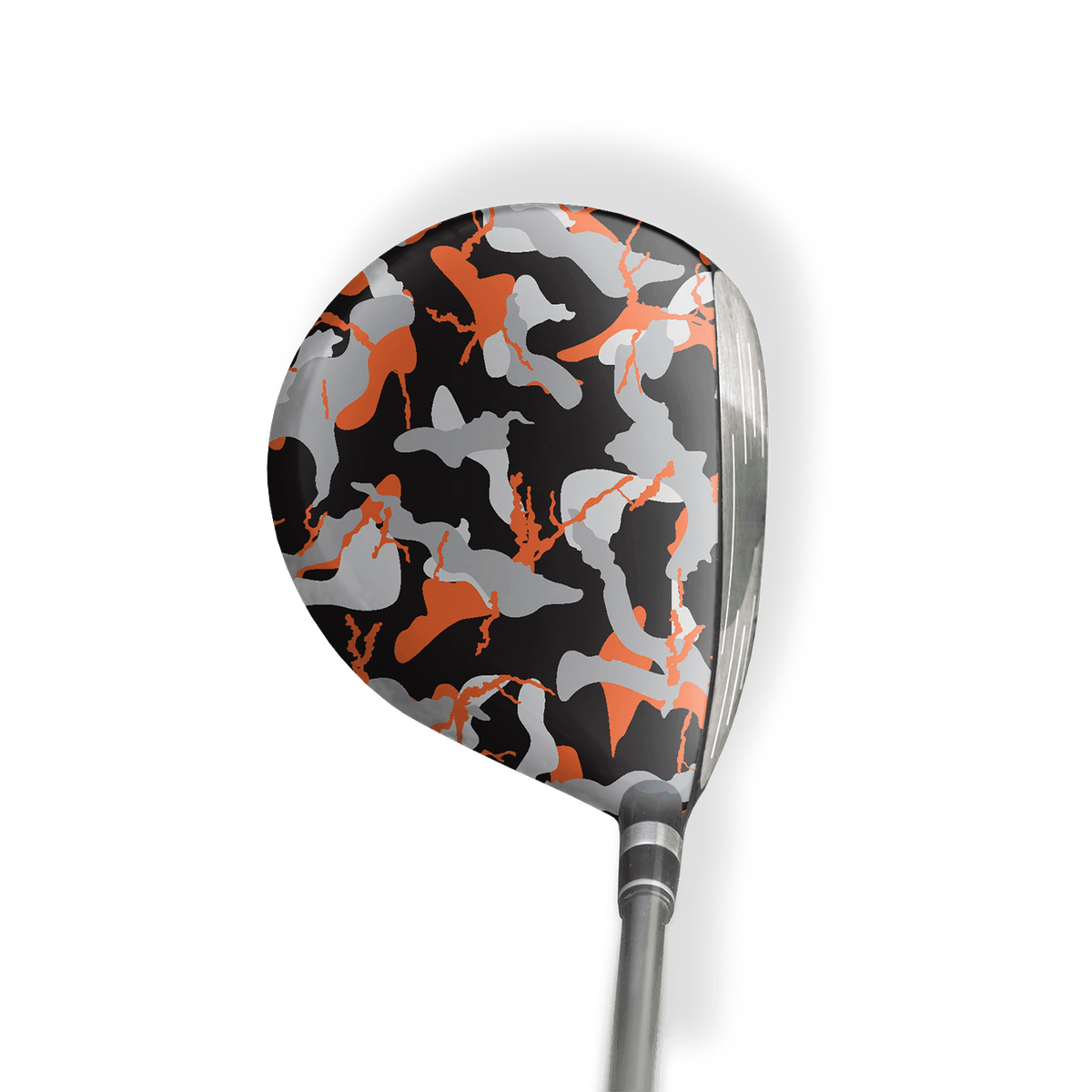 Fairway Wood / Hybrid Left Handed Ragged Orange Tiger Vinyl Wrap Skin