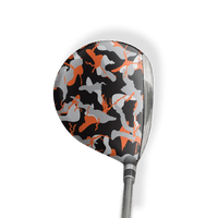 Fairway Wood / Hybrid Left Handed Ragged Orange Tiger Vinyl Wrap Skin