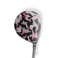 Fairway Wood / Hybrid Left Handed Ragged Pink Tiger Vinyl Wrap Skin