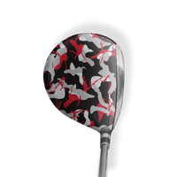 Fairway Wood / Hybrid Left Handed Ragged Red Tiger Vinyl Wrap Skin