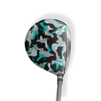 Fairway Wood / Hybrid Left Handed Ragged Tiffany Blue Tiger Vinyl Wrap Skin