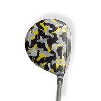 Fairway Wood / Hybrid Left Handed Ragged Yellow Tiger Vinyl Wrap Skin