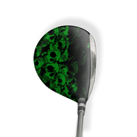 Fairway Wood / Hybrid Left Handed Skull Green Vinyl Wrap Skin