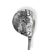 Fairway Wood / Hybrid Left Handed Sticker Bomb Grayscale Vinyl Wrap Skin