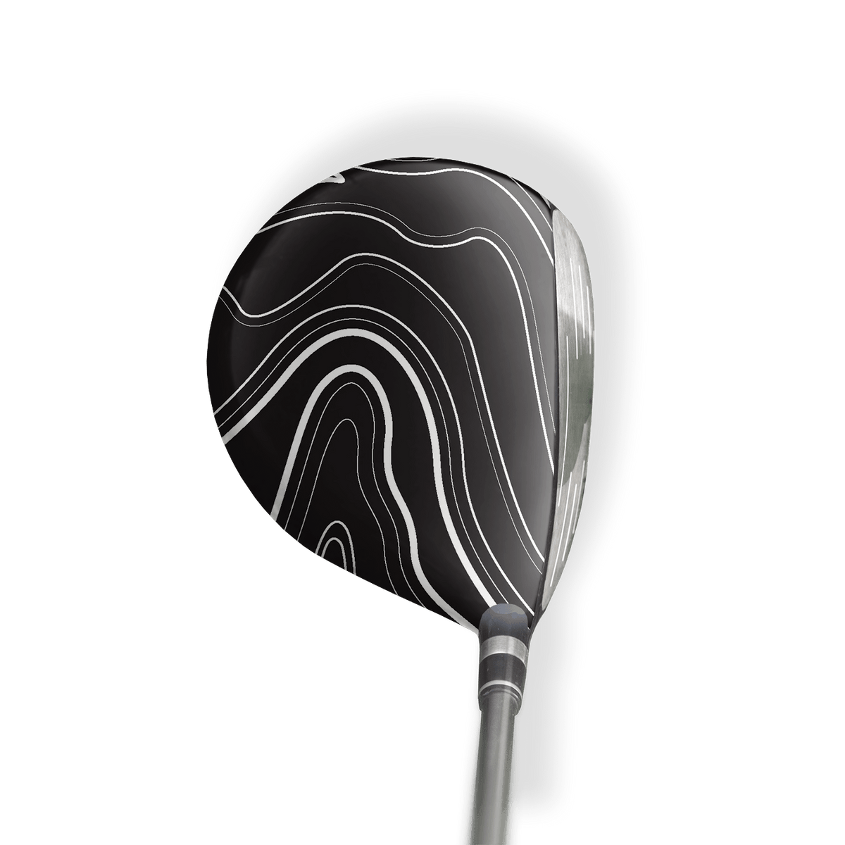 Fairway Wood / Hybrid Left Handed Topographic Black Vinyl Wrap Skin