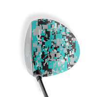 Driver Right Handed Digital Tiffany Blue Tiger Vinyl Wrap Skin
