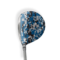Fairway Wood / Hybrid Right Handed Digital Blue Tiger Vinyl Wrap Skin