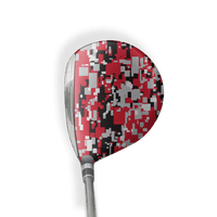 Fairway Wood / Hybrid Right Handed Digital Red Tiger Vinyl Wrap Skin