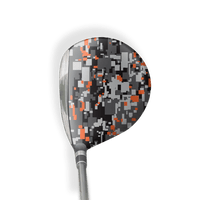Fairway Wood / Hybrid Right Handed Digital Urban Orange Vinyl Wrap Skin
