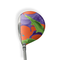 Fairway Wood / Hybrid Right Handed Paint Splatter Orange Vinyl Wrap Skin