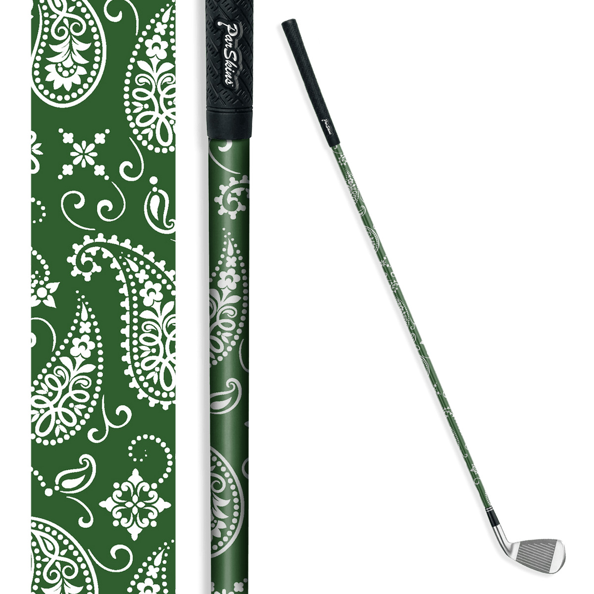 Iron + Putter Shaft Bandana Green & White Skin