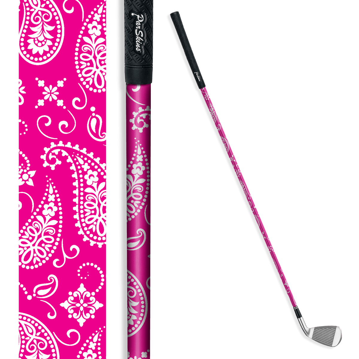Iron + Putter Shaft Bandana Magenta & White Skin