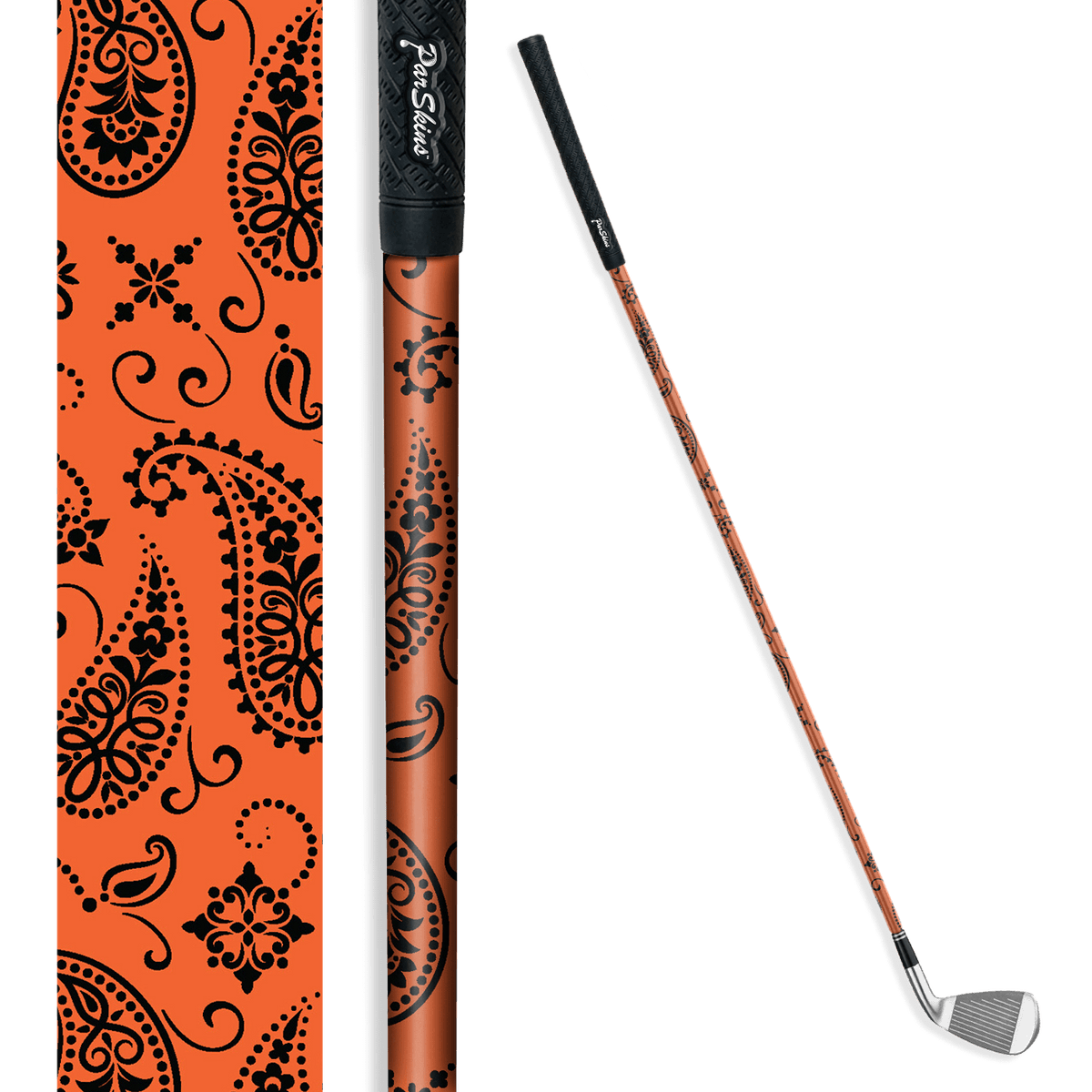 Iron + Putter Shaft Bandana Orange & Black Skin