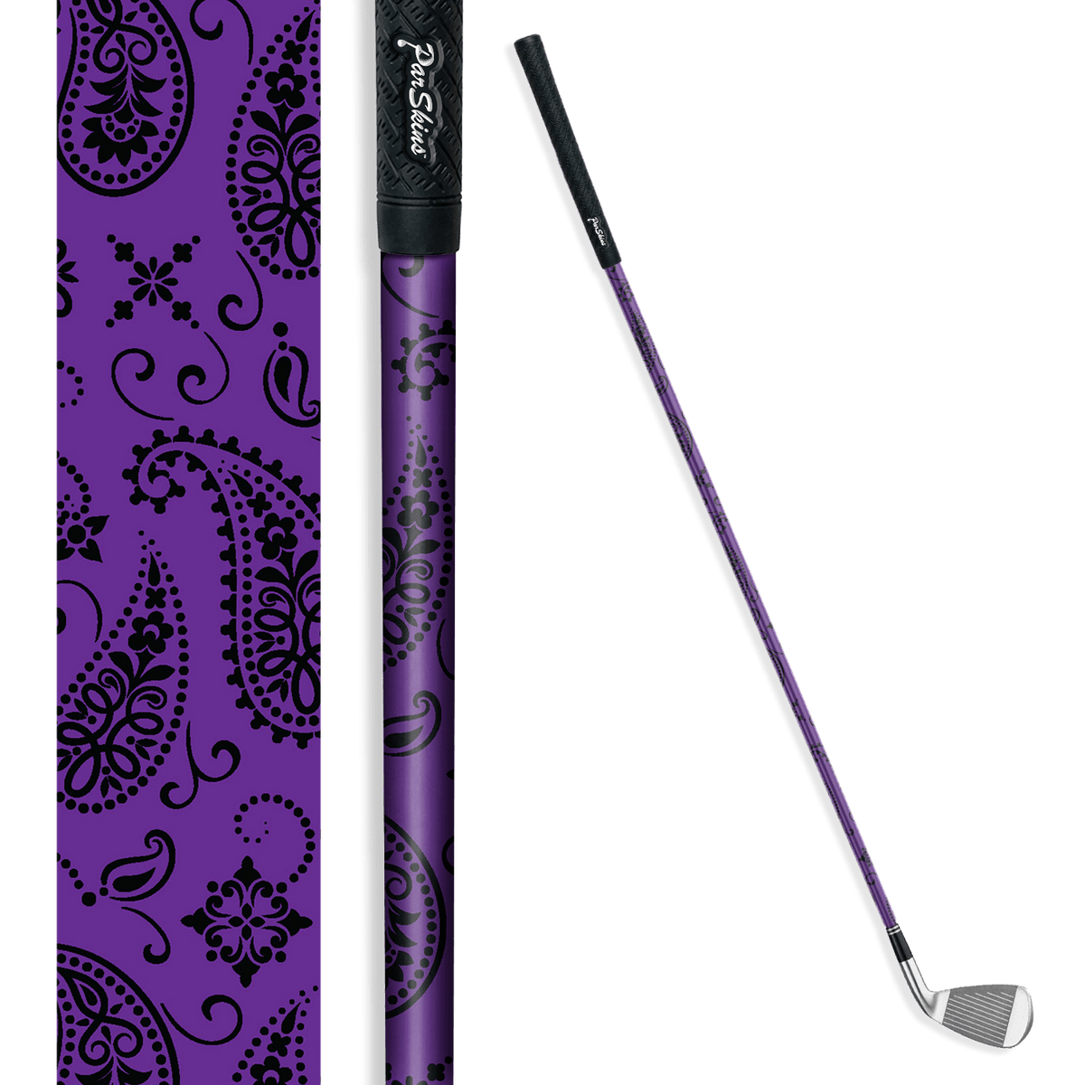 Iron + Putter Shaft Bandana Purple & Black Skin