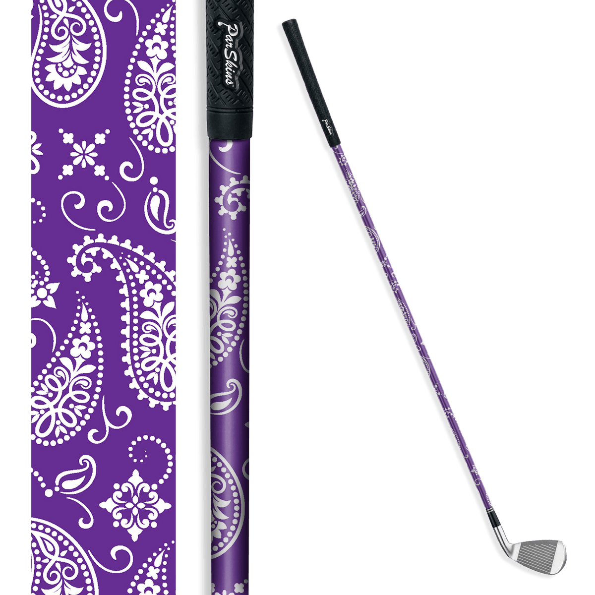 Iron + Putter Shaft Bandana Purple & White Skin