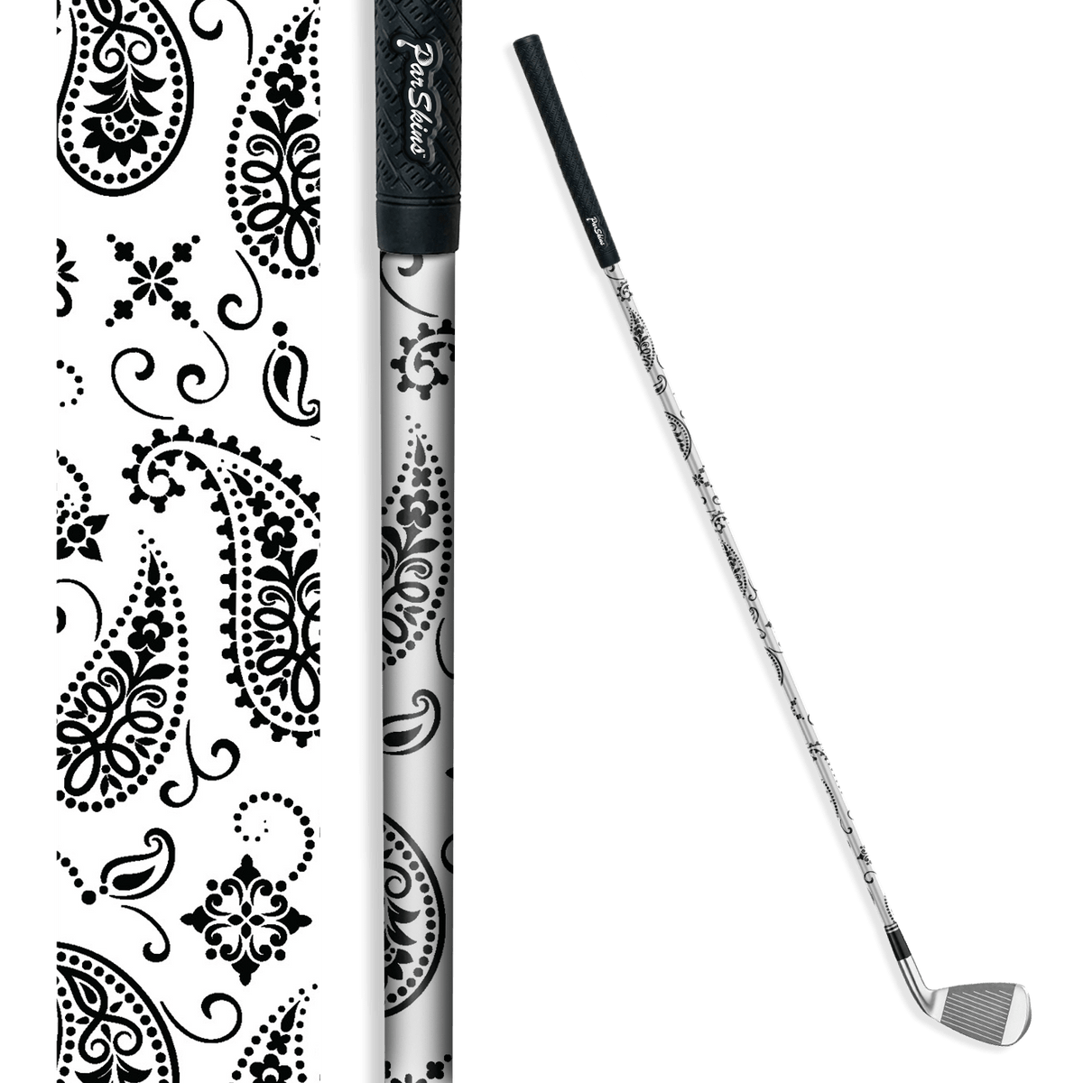 Iron + Putter Shaft Bandana White & Black Skin