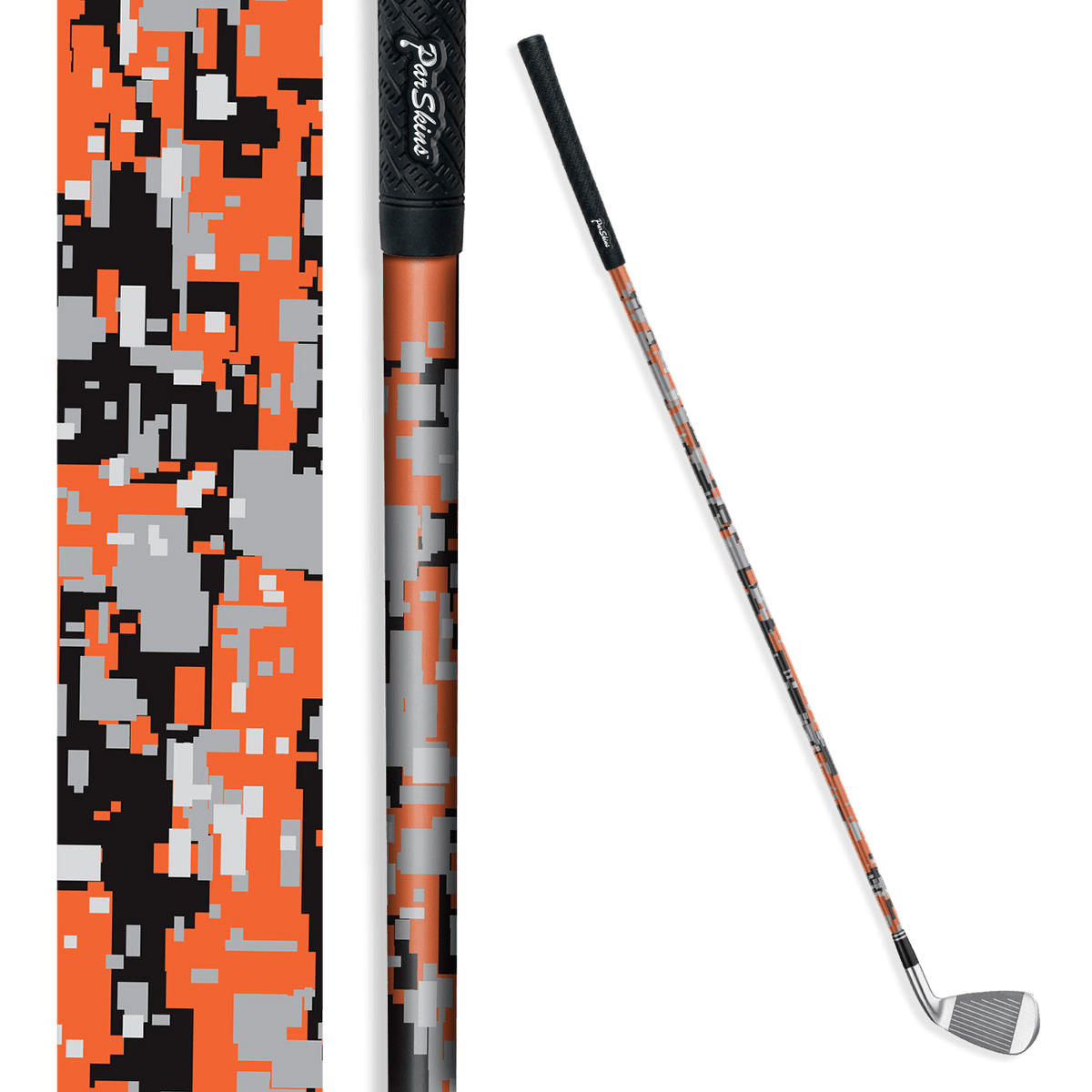 Iron + Putter Shaft Digital Orange Tiger Skin