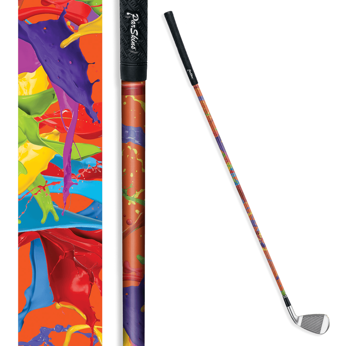 Iron + Putter Shaft Paint Splatter Orange Skin