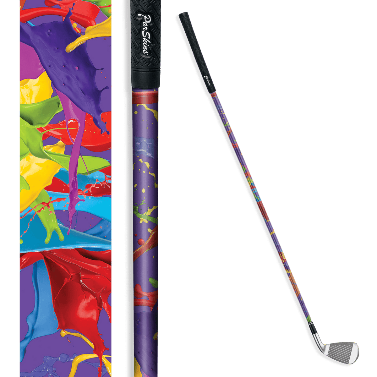 Iron + Putter Shaft Paint Splatter Purple Skin