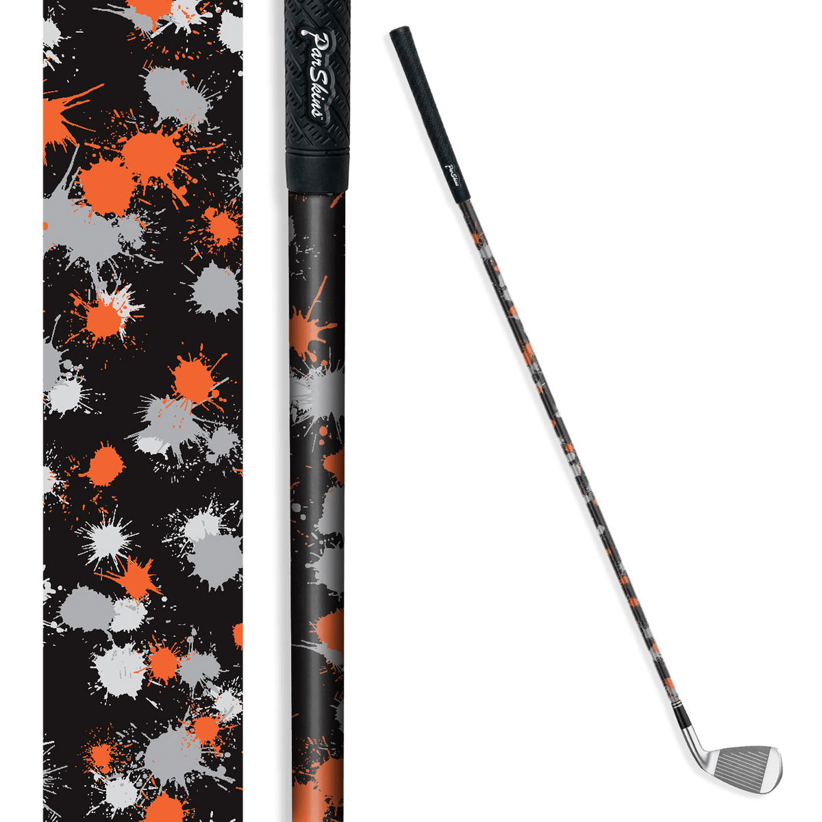 Iron/Putter Shaft Paintball Orange Tiger Skin