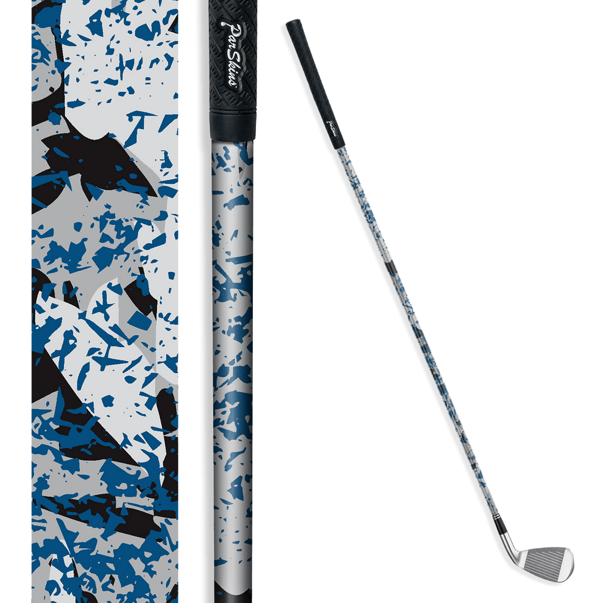 Iron + Putter Shaft Party Popper Blue Tiger Skin