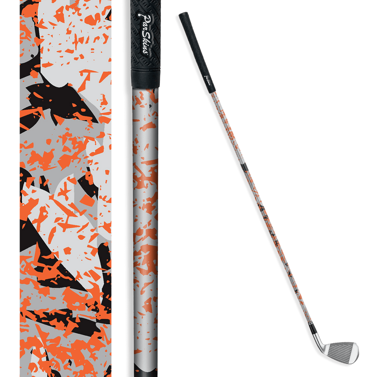 Iron + Putter Shaft Party Popper Orange Tiger Skin